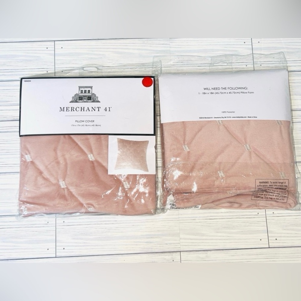 Pillow cover blush pink set two pcs set - Picture 5 of 6